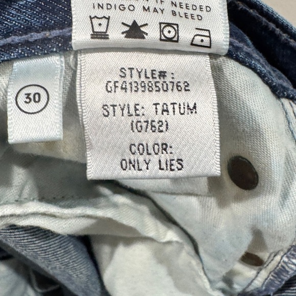 GRLFRND Tatum Mid-Rise Micro Bootcut Only Lies Cropped Cotton Blue Jeans Size 30 - Picture 16 of 16